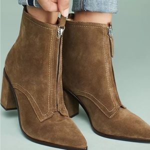 Anthropologie Nayra Schutz Zip Front Ankle Boots Size 8
